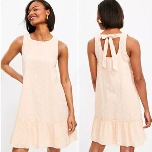 NWT LOFT Peach Swiss Dot mini dress
